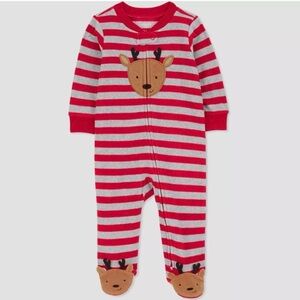 Carter's baby boy reindeer fleece footed onesie